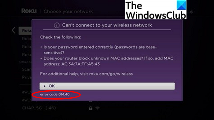 how to find wireless mac address on roku tv